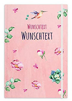 printplanet® - Notizbuch mit Name oder Text selbst gestalten - A5 Tagebuch personalisieren und bedrucken - Motiv: Watercolor