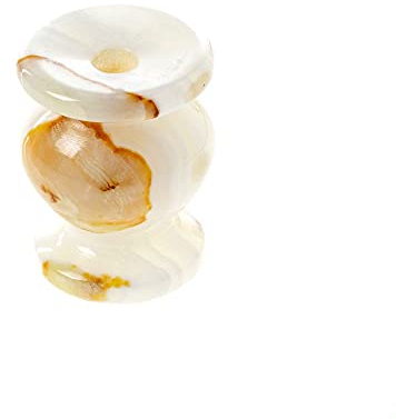 Danilovo Portavelas, Natural ónix candelabro para Velas Finas, Soporte ortodoxo de mármol ónix, Ideal para Velas de hasta 9 mm de diámetro (Altura 4,5 cm)