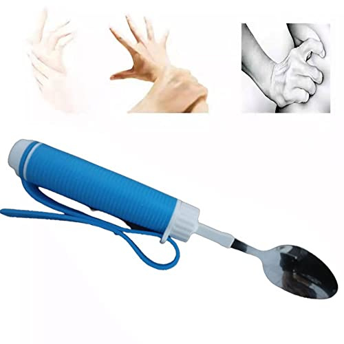 BDXZJ Behinderung Esshilfen Gabel, Abgewinkelter Anti-Shake-Löffel, Adaptive Gebogene Utensilien Abgewinkelter Anti-Shake-Löffel Hilfsmittel für Behinderte Parkinson, Arthritis, Handzittern Spoon