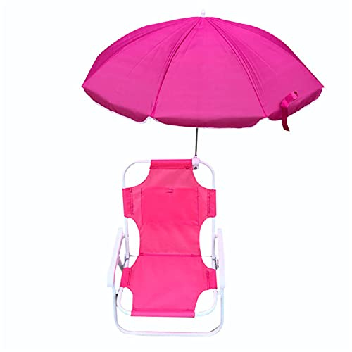 Syfinee Sillas Plegables de Playa para niños con sombrilla,Silla Respaldo Fijo,Silla de Campamento Plegable de jardín, sillas multifuncionales portátiles para niños