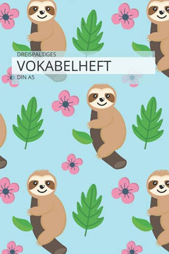 Dreispaltiges Vokabelheft DIN A5: liniertes Vokabelheft 3 spalten im praktischen DIN A5 Format mit 100 Seiten für Vokabeln für Fächer wie Englisch, Französisch,italenisch latein etc.)