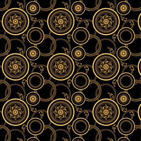 HEKO PANELS Stoff Oxford wasserdicht, Goldene Kreise, 1 Meter 155 x 100 cm | Dekostoffe zum Nähen und Handwerken, blickdichte Möbelstoffe, Nähstoffe DIY, als Meterware erhältlich