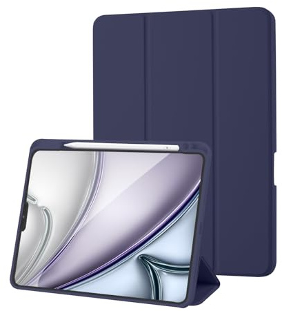 Hülle für iPad Pro 11 zoll 4./ 3./ 2./ 1. generation 2022/2021/2020/2018 Hülle mit Stifthalter, Trifold Ständer Schutzhülle Unterstützt 2. Gen iPencil Aufladen, Auto Schlafen/Wachen, Dunkelblau