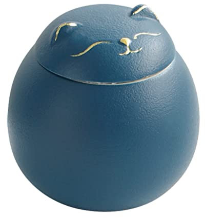 PAREKS Pot à thé en céramique motif chat porte-bonheur Feng Shui Maneki Neko - Boîte hermétique pour conserver les aliments - Bol à sucre pour la cuisine - Condiments B