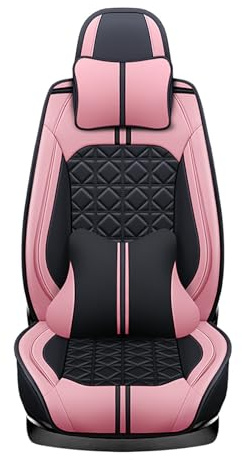 nenyan Autositzbezüge Komplett Set Universal in Premium Design | Schonbezüge für die Vordersitze & Rückbank | Auto Sitzbezüge Airbag Geeignet | Wasserdicht Sitzbezug - Rosa Luxus