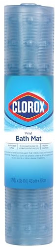 Clorox by Duck Brand Vinyl Bath Mat for Tubs, Non Slip Bathtub Mat with Suction Cups for use in Non Textured Bathtubs and Shower Stalls, 17 Inches x 36 Inches, Clear (287417)
