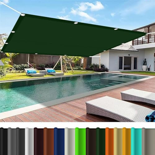 Vela Ombreggiante Rettangolare 4 x 6 m 98% Protezione UV Tenda a Vela Ombreggiante Telo con Occhielli per Giardino Balcone, Verde Scuro
