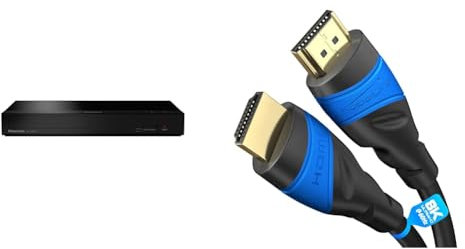 Panasonic DP-UB150EG-K Lettore Blu-ray Ultra HD 4K, HDR10+ HLG, Upscaling 4K & KabelDirekt – Cavo HDMI 8K/4K con schermatura A.I.S., progettato in Germania – 1,5m
