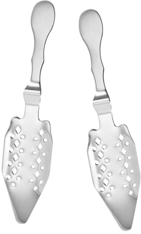 COLLBATH 2pcs Hollow Absinthe Spoon Multi-Functional Barware for Absinthe Supply Handle Spoons