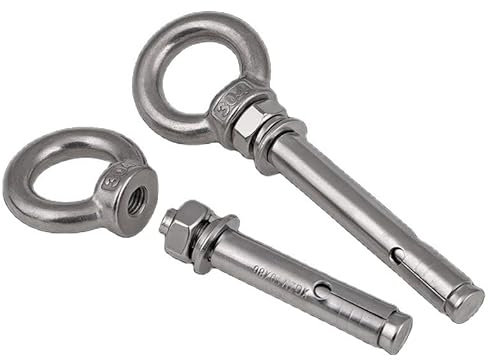 Dehnschraubenbolzen, Ankerbolzenhaken, Sechskantbolzenhülse, 304 Edelstahl Dehnschraubenhaken Ringschraube Dehnbolzenschlaufe Schwenkhaken M6 M8 M10-M20 (1 Stück) (Länge: 50 mm, Größe: M10) (Farbe ( C