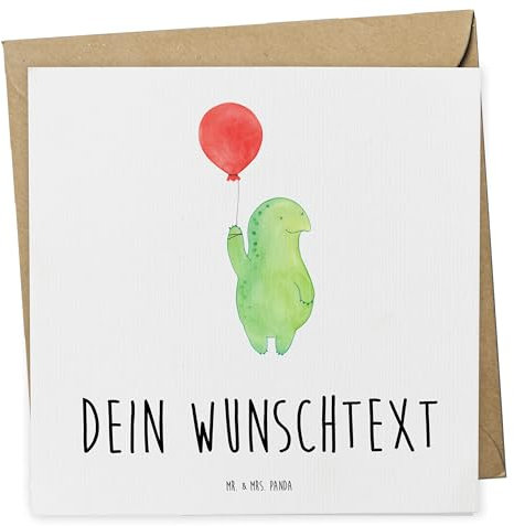 Mr. & Mrs. Panda Personalisierte Deluxe Karte Schildkröte Luftballon - Geschenke, Grußn personalisiert, Jahrmarkt, Mutausbruch