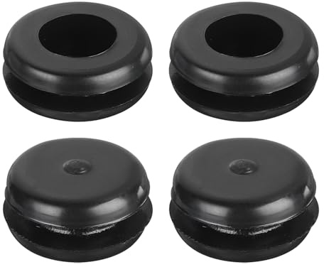 QUARKZMAN 60pz Passacavi Gomma 3/8 (10mm) Foro Perforazione, 1/4 (8mm) ID Tappi Foro a Doppia Faccia Anello Tenuta per Protezione Cavi Firewall, Nero