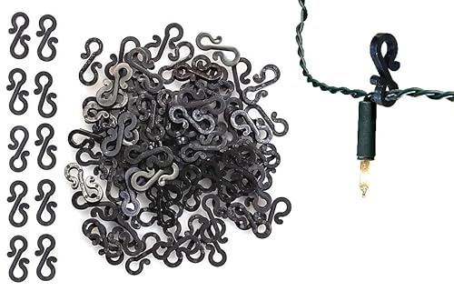 UKDeals Direct Christmas S Mini Gutter Hooks Weatherproof Plastic for Hanging String Lights/Rope Lights Gutter Clips Black (Pack of 50)
