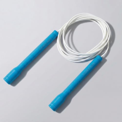 Elevate Rope Corda per saltare con impugnatura lunga - Corda professionale regolabile per Cardio, Double Unders e Freestyle, lunga 3 m, spessore 4 mm, in PVC resistente con nucleo in nylon (blu)
