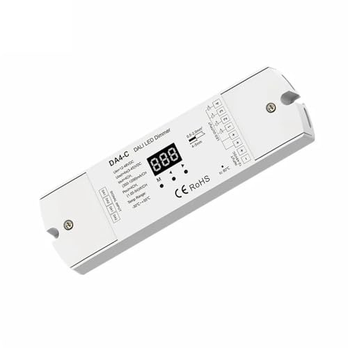 WHARGTSL 350-1200mA oder 150-500MA 12V-48VDC Konstantstrom 4CH DALI Dimmer DA4-C (DT6) 24V 4 Kanal CC Controller steuert LED-Chip-Lampe(350-1200mA)