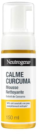 Neutrogena | Mousse Nettoyante Calme Curcuma (flacon-pompe de 150 ml) – Nettoyant visage à l'extrait de curcuma – 94% ont constaté une peau complètement nettoyée*