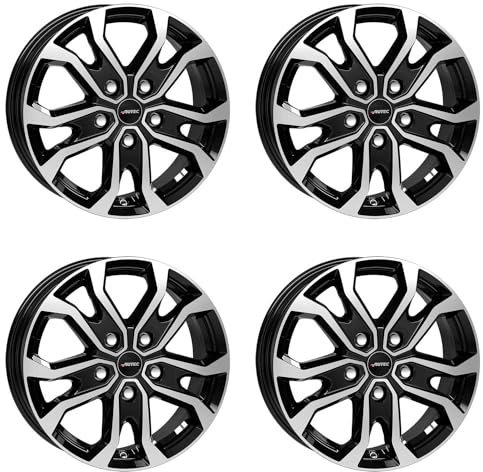 Autec KISO 6.5x16 ET60 5x120 - Llantas (4 unidades, compatibles con MAN TGE), color negro pulido