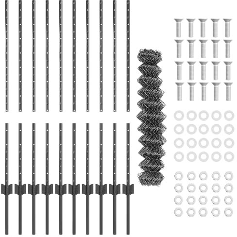 vidaXL Fence with Post Grey, Contemporary Garden and Terrace Fence Panels, UV Resistant, Outdoor Privacy Screen, Durable and Weatherproof Solution