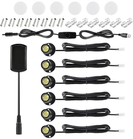 AMFUN 6-pack LED-strålkastare skåplampa