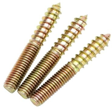 Schrauben mit doppeltem Kopf, Doppelseitige Holzschrauben mit Gewinde und Dübelkopf, M6 M8, Farbe Zink, selbstspitze Schwanzschrauben, Doppelende for Möbel, 2 Stück(M8x90)