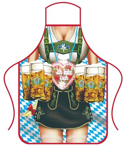 WUSJCOF Münchner Oktoberfest Men's Cooking Apron - Fun, Tight-fitting, Waterproof BBQ Apron & Dirndl Apron for Oktoberfest, Personalised and Unique