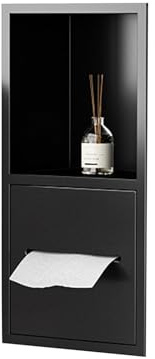 Armadietto da parete moderno da incasso in acciaio inox, impermeabile, per bagno, carta igienica e articoli da toeletta, ideale per uso domestico e alberghiero