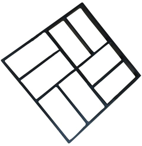 DIYEAH Molde de Pavimento de Plástico Negro 39x39 Cm Molde de Cemento para Hormigón 8 Rejillas Escalonada DIY Adecuado para Jardinería Patios y Senderos Exteriores