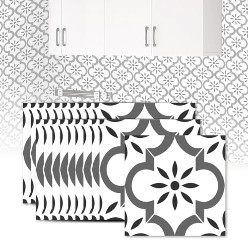 20 adesivi per piastrelle, adesivi per piastrelle, adesivi per pavimenti, autoadesivi, 20 x 20 cm, per soggiorno, in vinile, per cucina, bagno, parete posteriore della cucina, pavimento, parete