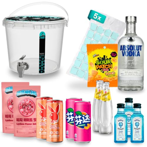 Plug'N'Pour Fertig Cocktail Set Peachi – inkl. Getränkespender | ca.11,2% Vol. | Cocktail Set zum Einschenken