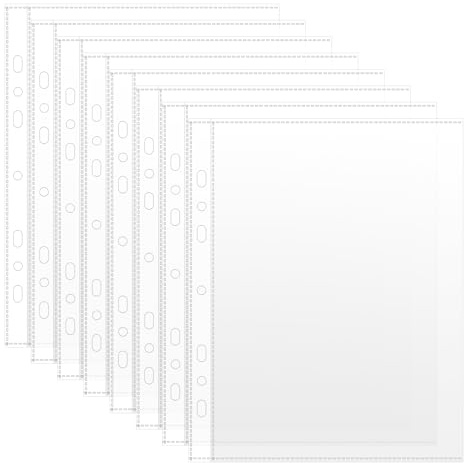 50 Stück Prospekthüllen A5 Extra Stark Strapazierfähige Klarsichthüllen | Verstärkte Kanten, PP-Material, Standard 7-Loch Prospekthüllen Glasklar zur Organisation von Fotos/Dateien/Karten