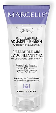 Marcelle 3-in-1 Micellar Gel Eye Makeup Remover, Hypoallergenic and Fragrance-Free, 3.3 fl oz