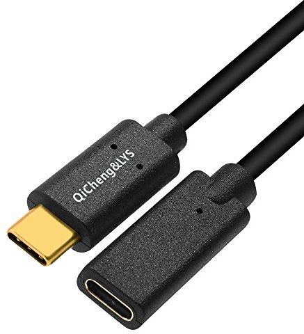 QiCheng & LYS Usb-c 3.1 Verlängerungskabel 1m (Stecker/Buchse) 2. Generation (10 Gbit/s), Für USB Typ-c datensynchronisation, Video und Audio (1 m)