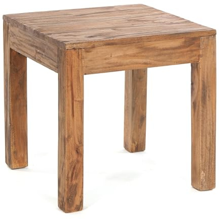 DESIGN DELIGHTS RUSTIKALER COUCHTISCH Square 50 | Recyclingholz, massiv, 50x50x50cm (HxBxT) | Beistelltisch