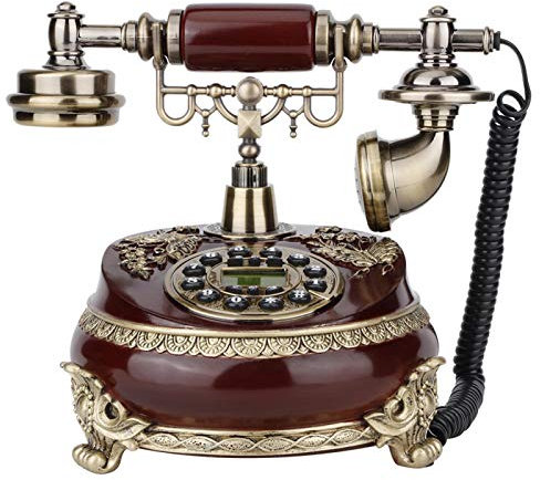 Telefono antico, telefono retrò con filo, telefono ID vintage, telefono fisso con display FSK/DTMF per la decorazione di hotel da ufficio