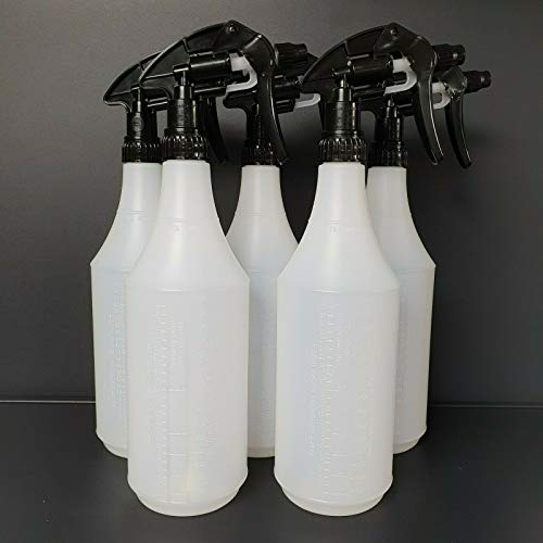 DetailedOnline 3 x Elite Trigger Spray Bottles 750ml, Chemical Resistant With Markings, Ratios