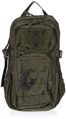 Mil-Tec US Assault Pack Kinderrucksack (14l) • Taktischer Rucksack für Schule, Outdoor, Militär, Wandern • 2 große Fächer + 2 Fronttaschen • Verstellbarer Schultergurt + Brustgurt • Farbe: Oliv