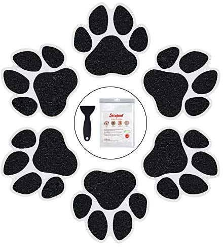 Secopad Adesivi antiscivolo per vasca da bagno, 20 pezzi, grandi, per vasca da bagno, doccia, decalcomanie adesive con raschietto (Nero)