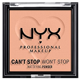 NYX Professional Makeup Can't Stop Won't Stop Mattifying Powder, Matte Finish, Farbton: Brightening Peach