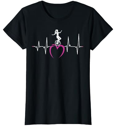 Einrad Einradfahrerin Herzschlag Zirkus Mädchen Einrad T-Shirt