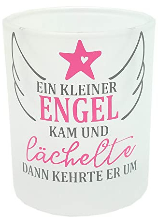 Kilala Trauerlicht für Sternenkinder Teelichthalter Kerzenhalter Teelicht Trost Schutzengel mit Spruch Fehlgeburt Geschenk (Engel rosa)