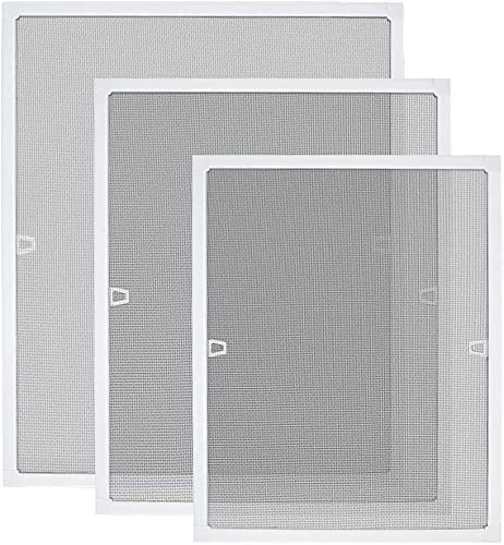YUENFONG Zanzariera per finestra, zanzariera per porte, telaio in alluminio, senza fori e viti (120 x 140 cm, bianco)