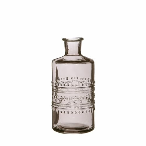 NaDeco Glasflasche 'Porto', Höhe 14,5cm, Durchmesser 7,5cm, viele Farben zur Auswahl | Glasvase | Dekoflasche | Glas-Flaschen | Kleine Deko-Vasen | Kleine Deko-Blumenvase, Farbe:Grau