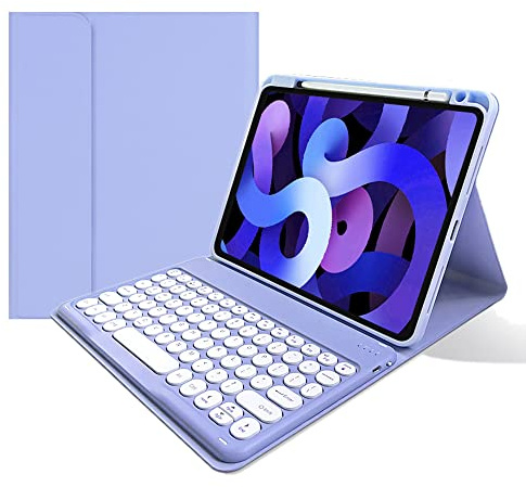kaitesi Funda con teclado para iPad de 9ª/8ª/7ª generación de 10.2 pulgadas, iPad Air 3 de 10.5 pulgadas (3ª generación)/iPad Pro de 10.5 pulgadas, teclado Bluetooth inalámbrico magnéticamente