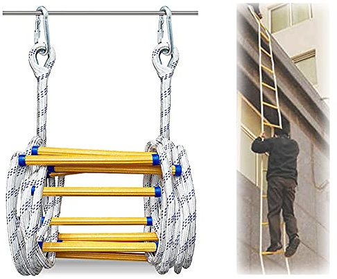 PURRL Leitern, Strickleiter Feuerfeste Rettungsleiter 3M30M 9.898 Fuß, Feuerleiter für Notfälle, Schwere Multifunktionsleiter mit Karabinern/8M/26.2Ft Little Surprise
