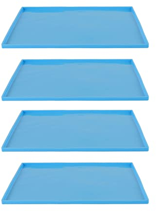 Tapis de Déshydrateur en Silicone avec Feuilles de Déshydrateur de Bord 4 Pièces Tapis de Déshydrateur en Silicone de qualité Alimentaire Résistance aux Températures élevées Empêcher le Collage des