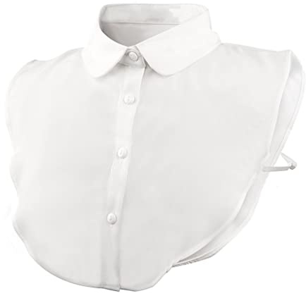 HREDZEO Faux Col,Col Amovible Col détachable Demi-Faux Col de Chemise pour Femmes Blanc Faux Col de Chemise Demi-Chemises en Coton Faux Col de Poupée pour Dames Filles