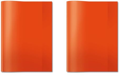 HERMA 7492 Heftumschlag A4 Transparent Rot, Hefthülle aus strapazierfähiger & abwischbarer Polypropylen-Folie, durchsichtige Heftschoner für Schulhefte, farbig (Packung mit 2)