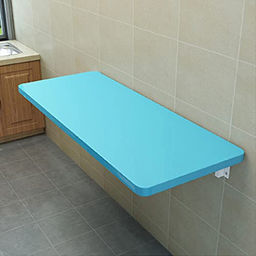 Robuster Drop-Leaf-Tisch, klappbar, Wandmontage, Wandklapptisch, Küche und Esszimmer, Waschküche, Schreibtisch, schwebender Wandschreibtisch für kleine Räume, 20 Größen (Farbe: Blau, Größe: