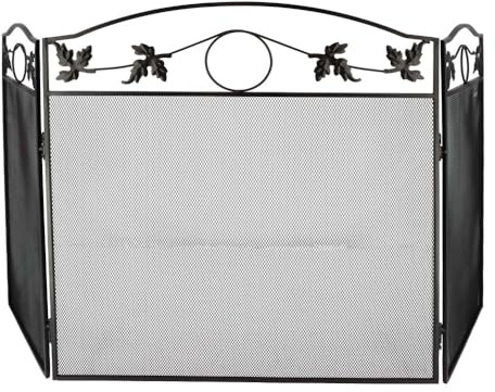 Grille de protection cheminée - Pare feu cheminée - Pliable 3 panneaux - Longueur 131cm - Hauteur 73cm - Acier - Décoratif