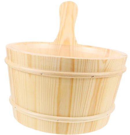Happyyami Seau pour Sauna Seau De Bain Naturel Accessoire De Spa avec Poignée pour Sauna Baignade Et Massage